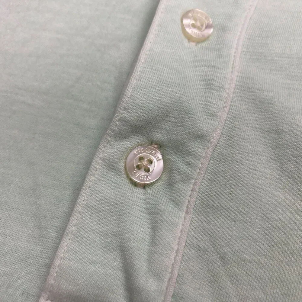 Vineyard Vines Mens Medium Polo Shirt Green Short Sleeve Chest Pocket Whale Logo - Picture 4 of 12